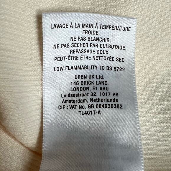 By Anthropologie Women’s Asymmetrical Cutout Ribbed Knit Mockneck Ivory Sweater - Picture 10 of 12